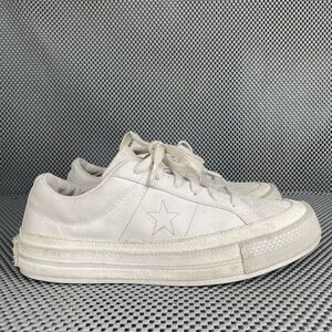 Converse Notre One Star Sneakers Mens 6.5 Womens 8.5 White Low Top Lace Up